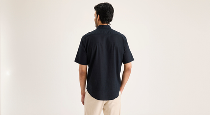 Back view of model wearing Beautiful Black Ultimate Shirt, Regular Fit.