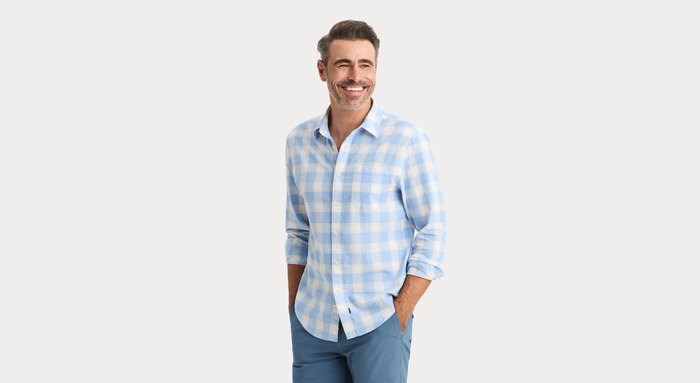 View of model wearing Piedra Ultimate Shirt, Regular Fit.