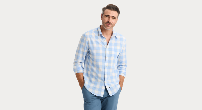 View of model wearing Piedra Ultimate Shirt, Regular Fit.