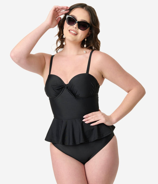 Unique Vintage Black Daphne Swim Bottom
