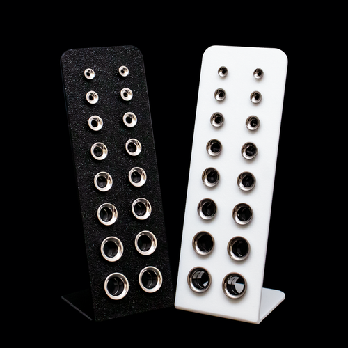Upright Plug Display | Eco-Conscious Polylactide | 8G–00G Showcase - Khrysos Jewelry