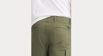 View of model wearing Camo Utility Cargo Pant, Straight Fit.