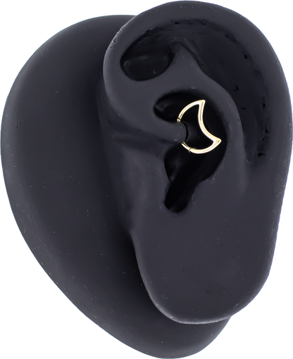 Valia - 14Kt Gold Hinged Ring - Crescent Moon - Khrysos Jewelry