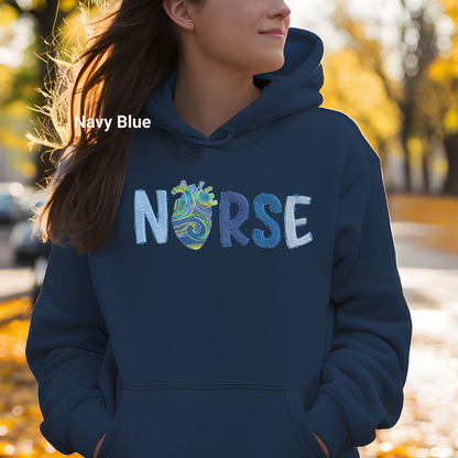 VanGogh Inspired Heart Nurse Hoodie