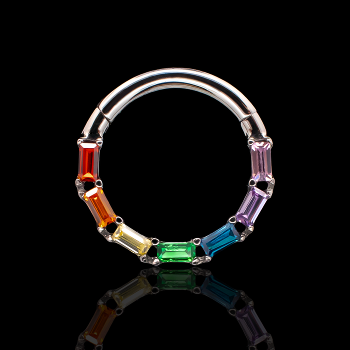 Victoria - Rainbow Hinged Ring - Khrysos Jewelry