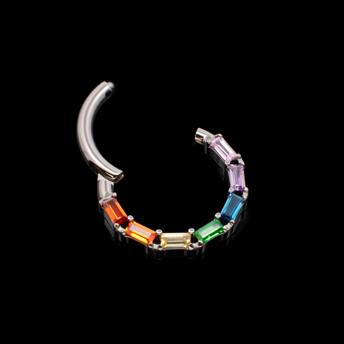 Victoria - Rainbow Hinged Ring - Khrysos Jewelry