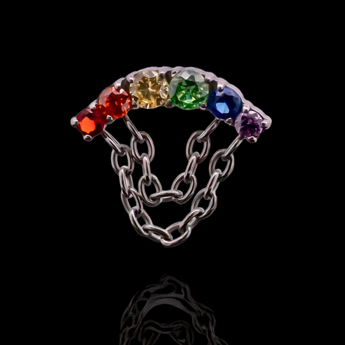 Windsor - 16G Rainbow Internally Threaded End - Khrysos Jewelry