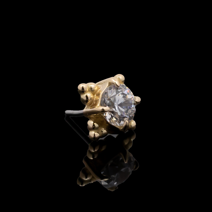 Wren - 18kt Gold Threadless End - Khrysos Jewelry