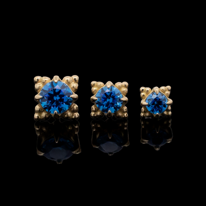 Yellow Gold / Genuine Sapphire / 3.5mm
