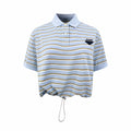 2026 Women’s Triangle Brand Striped Polo Shirt with Triangle Logo (FF708)