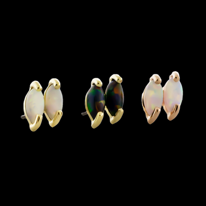 Zafira - 14KT Gold Threadless End - Khrysos Jewelry