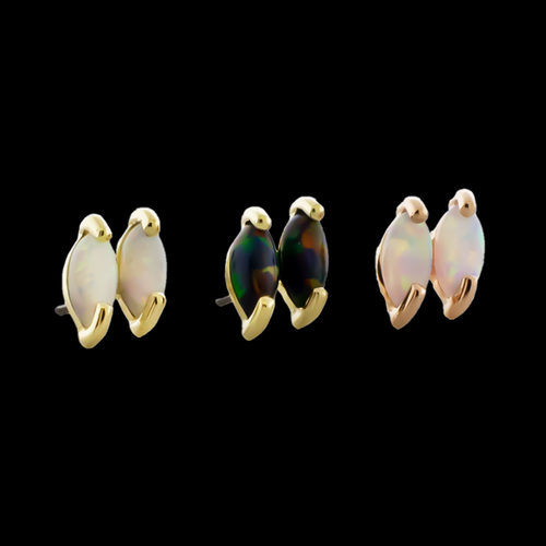 Zafira - 14KT Gold Threadless End - Khrysos Jewelry