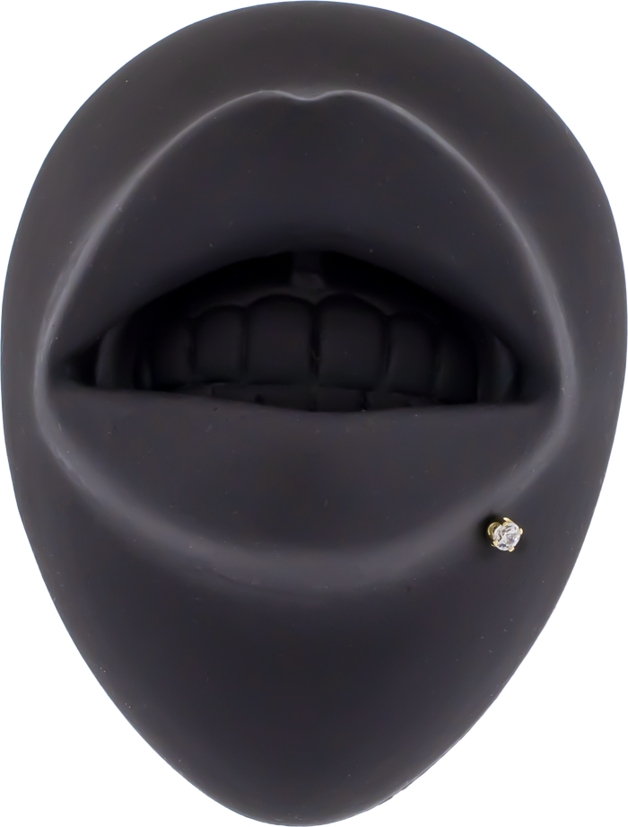 Zarela – 14kt Gold Flat Back Prong-Set Zirconia - Khrysos Jewelry